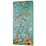 Постер на холсте в стиле шинуазри с изображением сада Chinoiserie Imperial Garden Birds and People Poster варинант исполнения - 1 | Loft Concept в Воронеже