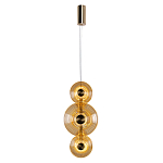 Подвесной светильник светодиодный со стеклянными плафонами янтарного цвета в форме дисков Savio Glass Disc варинант исполнения - 2 | Loft Concept в Воронеже