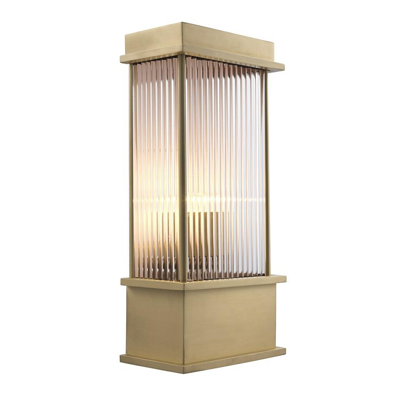 Бра Eichholtz Wall Lamp Jeremy Matte brass Латунь Прозрачный (Transparent) в Воронеже | Loft Concept 