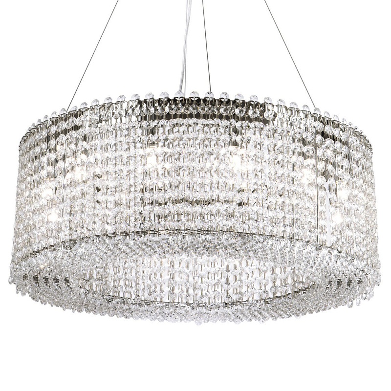 Круглая люстра с хрустальными подвесками хром Crystal Art Chrome Chandelier 12 Прозрачный Хром в Воронеже | Loft Concept 