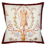 Декоративная подушка бежевая с растительным орнаментом Raffael Angel Beige Red Cushion варинант исполнения - 1 | Loft Concept в Воронеже