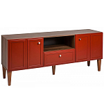 ТВ-тумба красная из массива бука с 2-мя дверками и ящиком Wenge Light варинант исполнения - 1 | Loft Concept в Воронеже