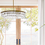 Люстра круглая с подвесками в форме стеклянных капель Glass Rain варинант исполнения - 5 | Loft Concept в Воронеже