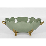 Чаша зеленого цвета из фарфора с волнообразным краем Eden Garden porcelain and bronze варинант исполнения - 3 | Loft Concept в Воронеже