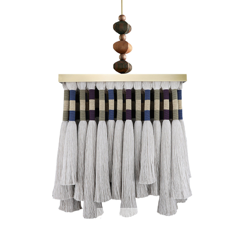 Люстра квадратная плетеная с бахромой Wicker Square Chandelier with Tassels Мульти Люстра квадратная плетеная с бахромой Wicker Square Chandelier with Tassels Мульти в Воронеже | Loft Concept