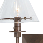 Бра с прозрачным стеклянным абажуром в форме конуса Bartolomeo Bronze варинант исполнения - 1 | Loft Concept в Воронеже