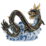 Декоративная фарфоровая статуэтка Китайский дракон на облаке Зеленый варинант исполнения - 1 | Loft Concept в Воронеже