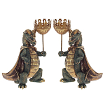 Подсвечник в виде дракона Dragon candlestick Green Gold Brown L or R варинант исполнения - 1 | Loft Concept в Воронеже