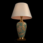 Настольная лампа бирюзовая с цветочным принтом Turquoise Flight варинант исполнения - 4 | Loft Concept в Воронеже