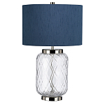 Настольная лампа с цилиндрическим абажуром и прозрачным стеклянным основанием Quintiesse варинант исполнения - 7 | Loft Concept в Воронеже