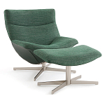 Кресло вращающееся с подставкой для ног зеленое Verdante варинант исполнения - 1 | Loft Concept в Воронеже