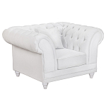 Кресло низкое с мягкой обивкой из велюра на 4-х ножках из массива березы Sophie Armchair white варинант исполнения - 1 | Loft Concept в Воронеже