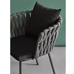 Стул мягкий с декором в виде плетеных лент на спинке и подлокотниках Semicircular Chair Decorated with Ribbons варинант исполнения - 4 | Loft Concept в Воронеже