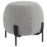 Пуф в ткани букле серого цвета Pikelet варинант исполнения - 1 | Loft Concept в Воронеже
