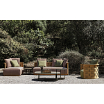 Дизайнерский уличный диван из массива дерева с плетеной спинкой PALINFRASCA Sofa варинант исполнения - 23 | Loft Concept в Воронеже