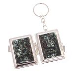 Зеркало брелок складное двухстороннее из натурального камня Серафинит Stone Mirrors варинант исполнения - 2 | Loft Concept в Воронеже