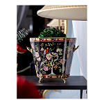 Кашпо из фарфора черная с цветочной росписью и бронзовой стрекозой Spring Garden варинант исполнения - 4 | Loft Concept в Воронеже