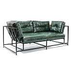 Диван Лофт Натуральная Винтажная кожа Зеленый Two Seat Encounter Leather Sofa варинант исполнения - 2 | Loft Concept в Воронеже