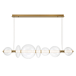 Подвесной светильник линейный с прозрачными стеклянными шарами разного диаметра Eurofase варинант исполнения - 11 | Loft Concept в Воронеже