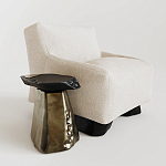 Кресло Cannes с мягкой обивкой букле молочного цвета  варинант исполнения - 1 | Loft Concept в Воронеже