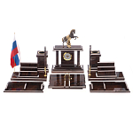 Настольный письменный набор из природного камня обсидиана с декором в виде Коня Team leader варинант исполнения - 1 | Loft Concept в Воронеже