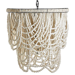 Двухъярусная люстра украшенная круглыми белыми бусинами Gradient Chandelier White варинант исполнения - 2 | Loft Concept в Воронеже