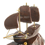 Часы настольные в виде парусника из натурального камня Обсидиан Sailboat Stone Clock варинант исполнения - 3 | Loft Concept в Воронеже