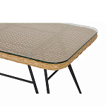 Журнальный столик с столешницей из ротанга и стекла Wicker Tabletop Under Glass варинант исполнения - 2 | Loft Concept в Воронеже