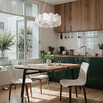 Люстра круглая с подвесными прямоугольными пластинами из стекла Glacier Panels варинант исполнения - 11 | Loft Concept в Воронеже