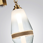 Бра со стеклянным плафоном конусообразной формы и декоративной вставкой из джута Tectona  варинант исполнения - 5 | Loft Concept в Воронеже