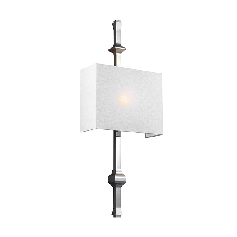 Бра с прямоугольным тканевым абажуром белого цвета Feiss Никель Бежевый Белый Бронза в Воронеже | Loft Concept 