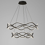 Люстра подвесная с волнообразным черным каркасом Black Tsunami варинант исполнения - 2 | Loft Concept в Воронеже