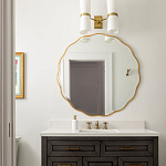 Золотое настенное зеркало Yvon Mirror варинант исполнения - 4 | Loft Concept в Воронеже