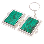Зеркало брелок складное двухстороннее из натурального камня Малахит Stone Mirrors варинант исполнения - 2 | Loft Concept в Воронеже