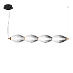 Подвесной светильник линейный в сочетании двух разных фактур стекла Enchanting варинант исполнения - 1 | Loft Concept в Воронеже