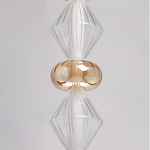 Подвесной светильник с вертикальной композицией из прозрачных и янтарных стеклянных шаров и ромбов Gabriel Scott Luna варинант исполнения - 14 | Loft Concept в Воронеже