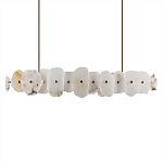 Подвесной светильник с фигурными элементами из белого алебастра Cryptocrystalline Stone варинант исполнения - 7 | Loft Concept в Воронеже