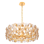 Люстра круглая золотого цвета с круглыми хрустальным элементами Solyria варинант исполнения - 4 | Loft Concept в Воронеже