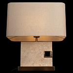 Настольная лампа с прямоугольным основанием из натурального камня c тканевым абажуром Lapis Tiburtinus варинант исполнения - 4 | Loft Concept в Воронеже