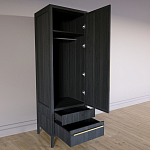 Узкий Шкаф Primo с 2 выдвижными ящиками Черный дуб варинант исполнения - 7 | Loft Concept в Воронеже