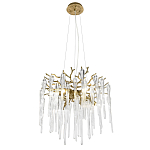 Люстра подвесная круглая в виде ветвей деревьев бронзового цвета с прозрачными подвесками-каплями Droplet Chandelier варинант исполнения - 1 | Loft Concept в Воронеже