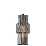 Подвесной светильник со стеклянным рифленым плафоном цилиндрической формы Eliara 13 варинант исполнения - 9 | Loft Concept в Воронеже