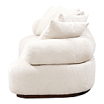 Трехместный диван с обивкой букле молочного цвета Leonois Boucle Sofa варинант исполнения - 3 | Loft Concept в Воронеже