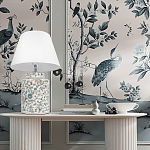 Настольная лампа цилиндрическая с цветочной росписью Lamp Flower Painting варинант исполнения - 6 | Loft Concept в Воронеже