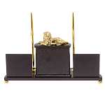 Настольный канцелярский набор из нефрита с декором в виде льва Golden Lion варинант исполнения - 3 | Loft Concept в Воронеже