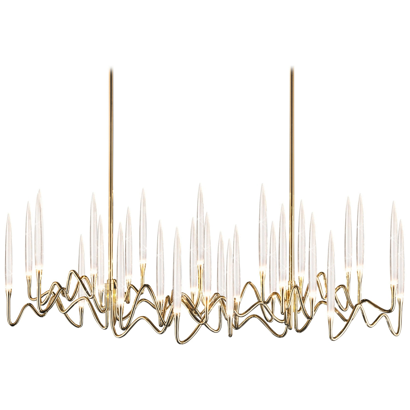 Люстра Chandelier Brass and Crystals Прозрачный Золотой Люстра Chandelier Brass and Crystals Прозрачный Золотой в Воронеже | Loft Concept