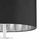 Торшер с декором в виде белого цветка магнолии на каркасе и черным абажуром White Magnolia варинант исполнения - 3 | Loft Concept в Воронеже