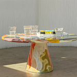 Дизайнерский журнальный стол с цветным орнаментом Unyly варинант исполнения - 2 | Loft Concept в Воронеже