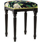 Банкетка из натурального бука черная с изображением птиц и цветов Blooming Birds2 варинант исполнения - 3 | Loft Concept в Воронеже