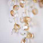 Бра золотого цвета с ветвями и прозрачными хрустальнымих подвесками Droplet Chandelier варинант исполнения - 5 | Loft Concept в Воронеже